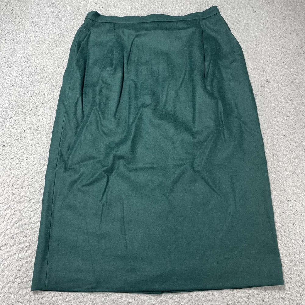 Vintage Pendleton Skirt Womens 8 Green Wool Pleated Midi‎ Pencil Lined Workwear
